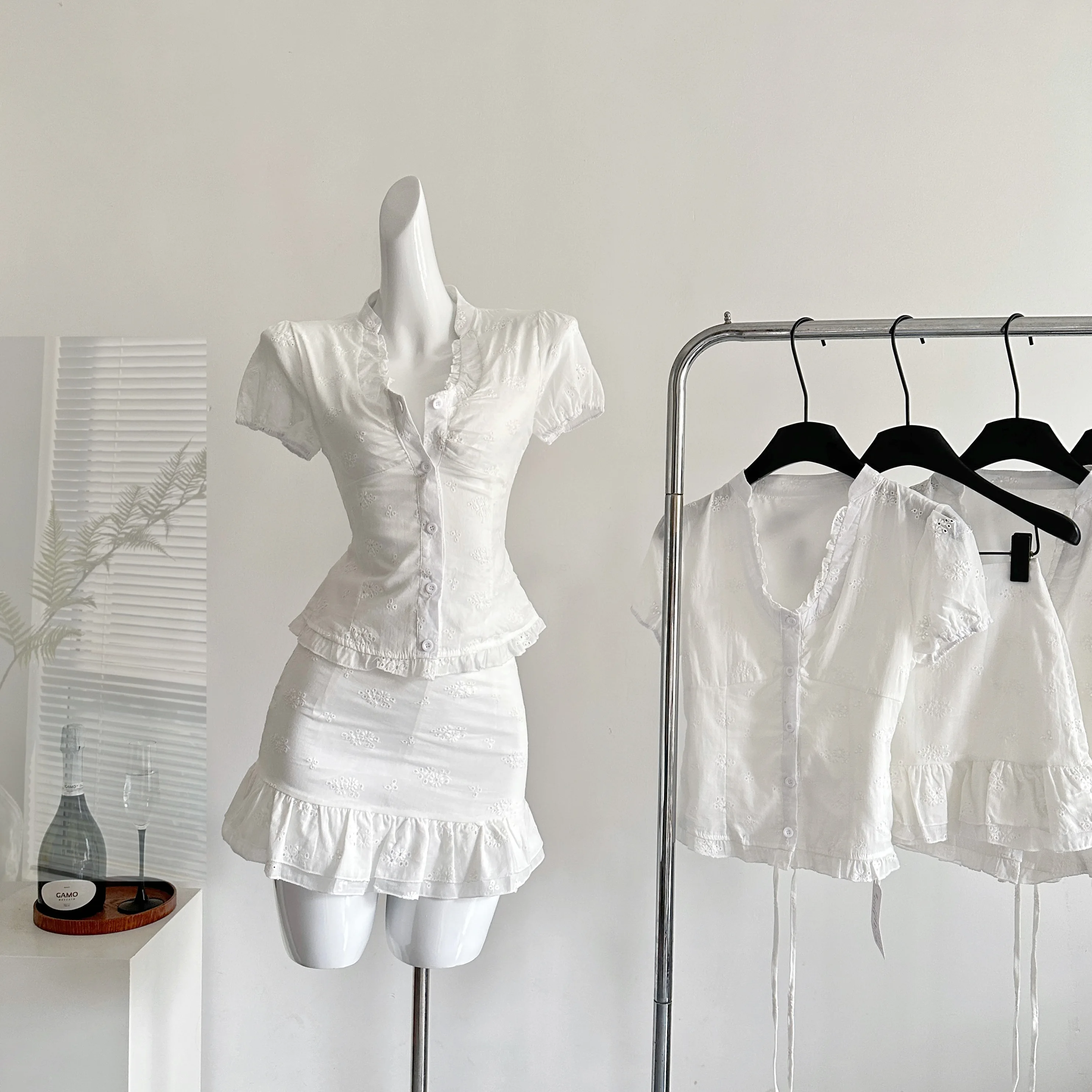 Summer Women Korean Birthday Simple Mori Girl Shoujo 2000s Aesthetic Vacation Outfits 2 Piece Set Short Sleeve Top + Mini Skirt
Summer Women Korean Birthday Simple Mori Girl Shoujo 2000s Aesthetic Vacation Outfits 2 Piece Set Short Sleeve Top + Mini Skirt