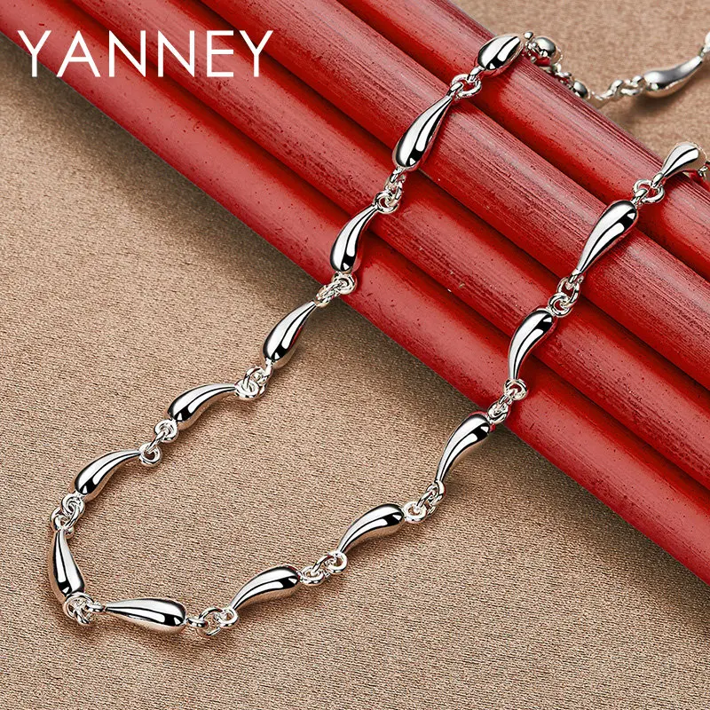 925 Sterling Silver 18 Inches Water Drop Chain Necklace For Hip Hop Men Women Fashion Charm Jewelry Accessories Wedding Party
925 Sterling Silver 18 Inches Water Drop Chain Necklace For Hip Hop Men Women Fashion Charm Jewelry Accessories Wedding Party