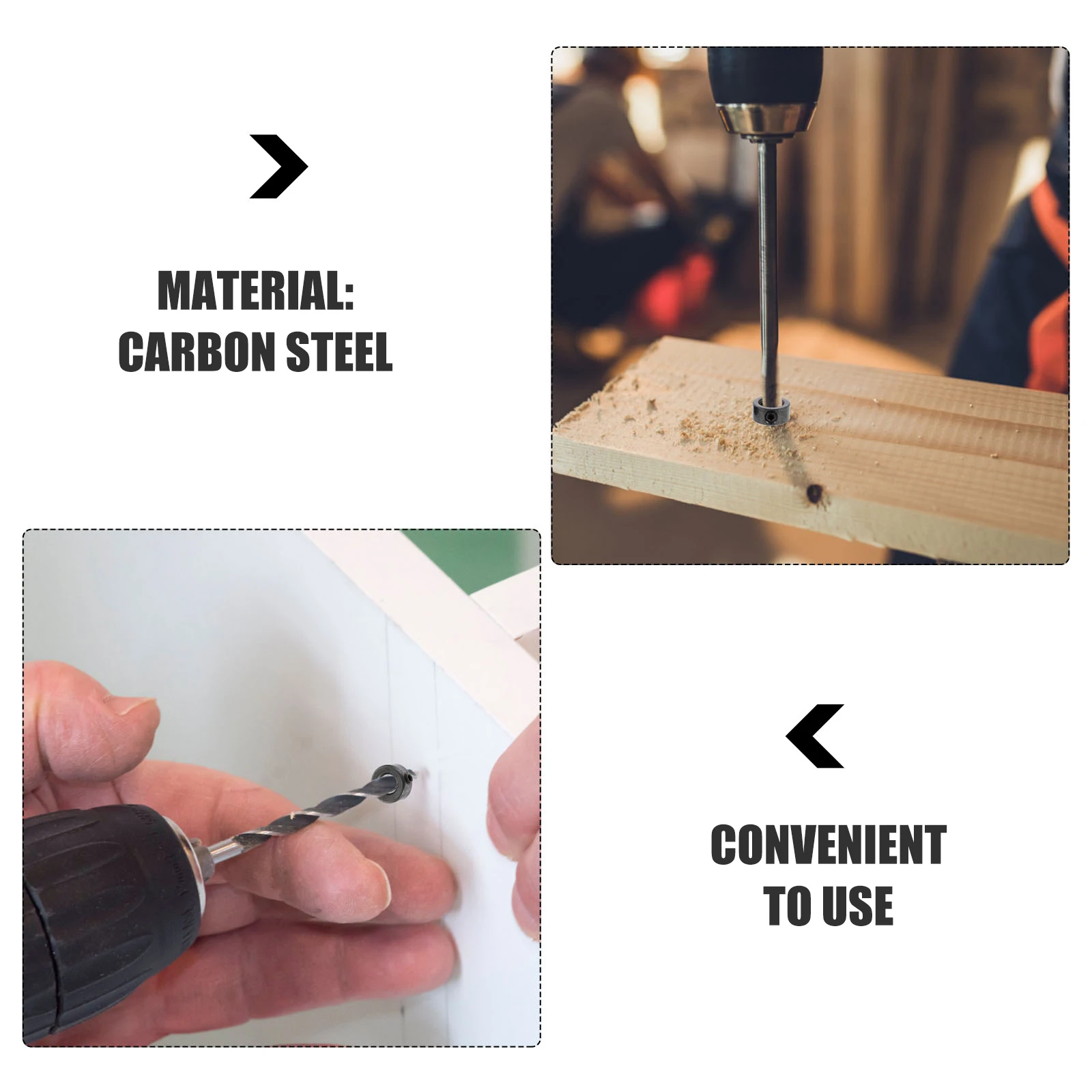 Drill Bit Positioner Carbon Steel Depth Stop Collar Locator Ring for Metal Woodworking Tools Accessories Tool
Drill Bit Positioner Carbon Steel Depth Stop Collar Locator Ring for Metal Woodworking Tools Accessories Tool