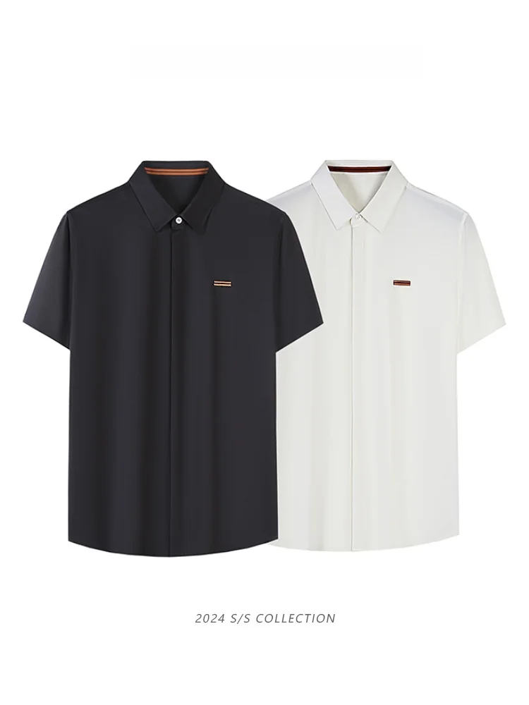 Tee-in-One Modal Cotton ort-Sve irt Men's Busin Faion Embroidered Slim Fit Summer Thin White irt Daily Wear
Tee-in-One Modal Cotton ort-Sve irt Men's Busin Faion Embroidered Slim Fit Summer Thin White irt Daily Wear