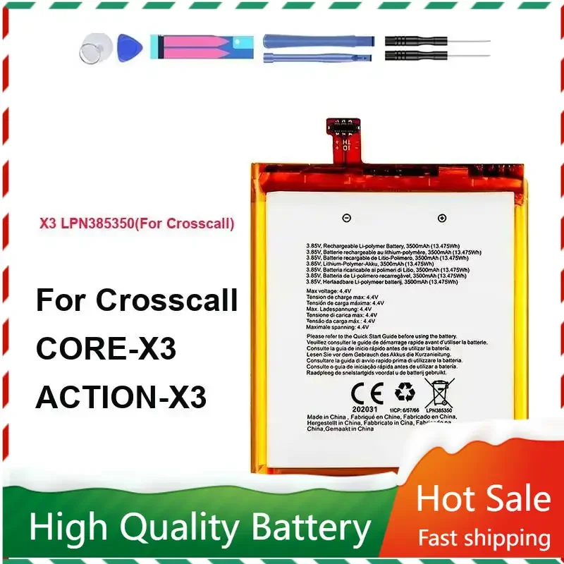 HIGH Quality Battery 3.85V, 3500mAh, LPN385350, Battery for Crosscall CORE-X3, ACTION-X3 Bateira Batteries Warranty + Track NO
HIGH Quality Battery 3.85V, 3500mAh, LPN385350, Battery for Crosscall CORE-X3, ACTION-X3 Bateira Batteries Warranty + Track NO