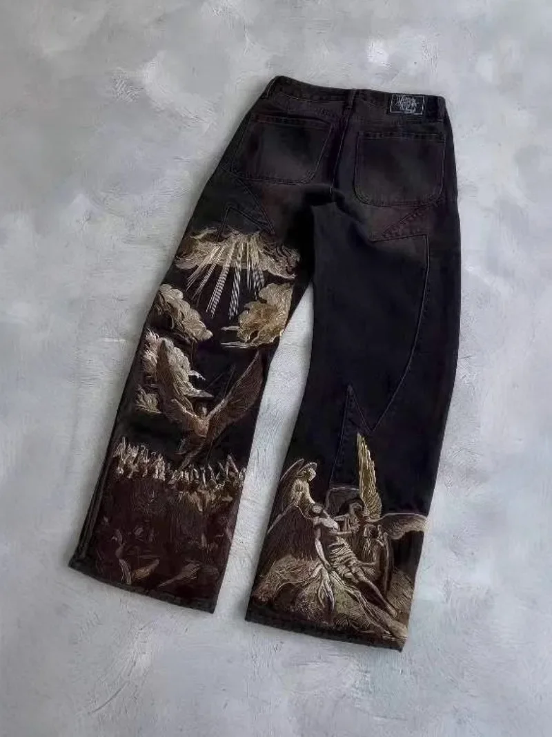 Американские свободные джинсы с индивидуальным принтом в виде летучей мыши, уличные брюки в стиле Y2K, повседневные прямые джинсы, ретро-одежда в стиле Харадзюку
Американские свободные джинсы с индивидуальным принтом в виде летучей мыши, уличные брюки в стиле Y2K, повседневные прямые джинсы, ретро-одежда в стиле Харадзюку