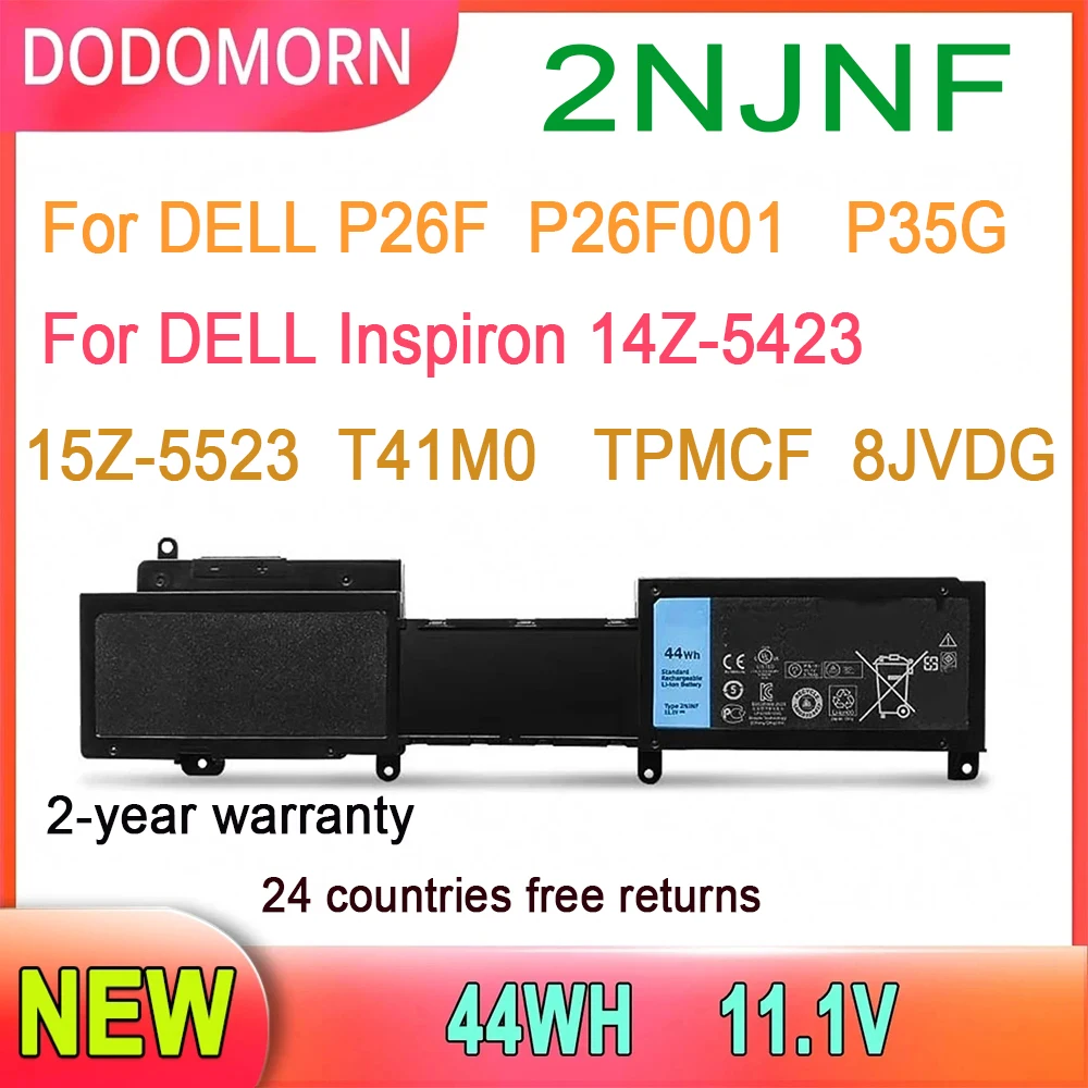 Аккумулятор DODOMORN 2NJNF для ноутбука DELL Inspiron 14Z-5423 15Z-5523 для P26F P26F001 P35G, запасные части T41M0 TPMCF 8jvdg
Аккумулятор DODOMORN 2NJNF для ноутбука DELL Inspiron 14Z-5423 15Z-5523 для P26F P26F001 P35G, запасные части T41M0 TPMCF 8jvdg