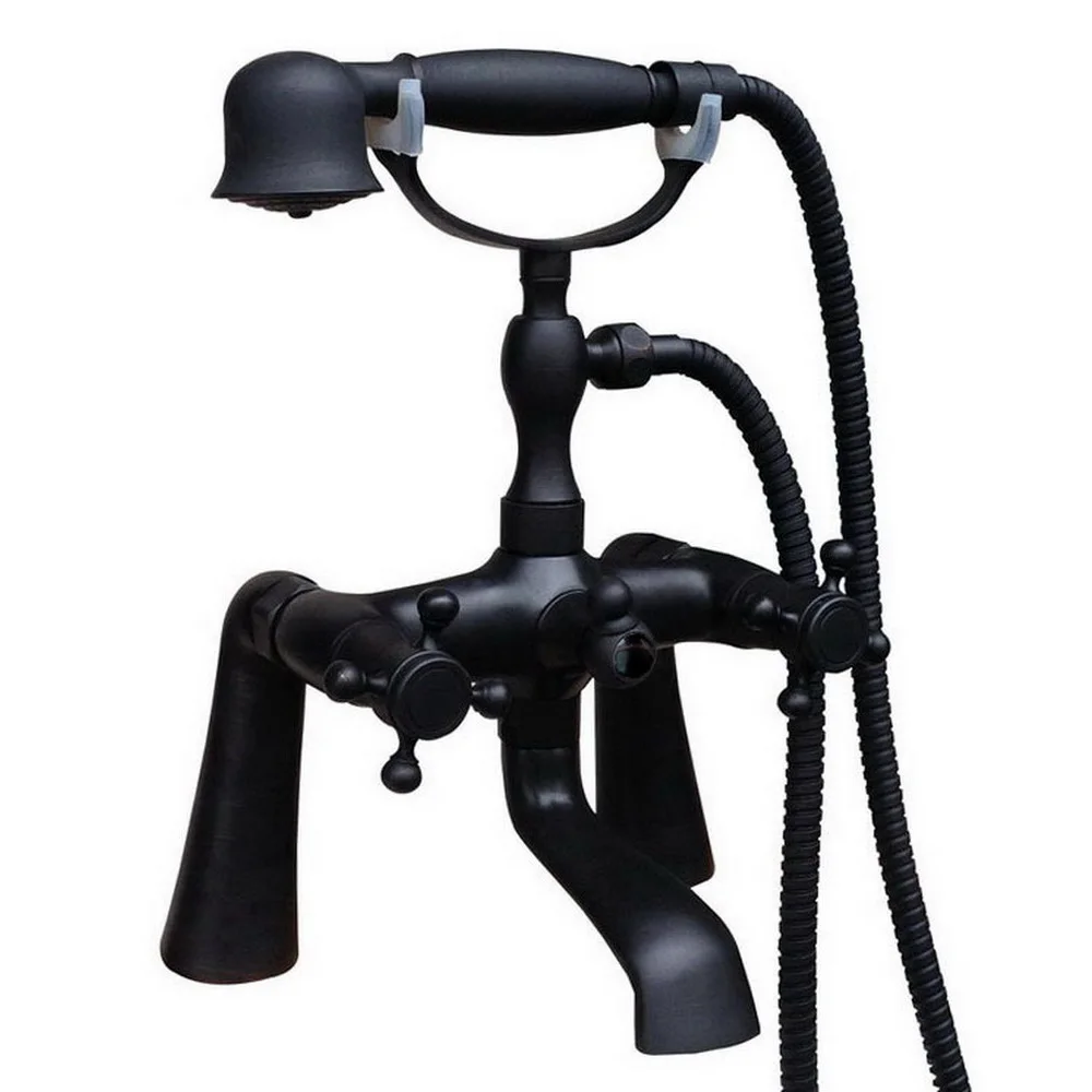 Black Brass Deck mounted Bathroom Clawfoot bathroom tub shower faucets with hand shower faucets Ntf702
Black Brass Deck mounted Bathroom Clawfoot bathroom tub shower faucets with hand shower faucets Ntf702