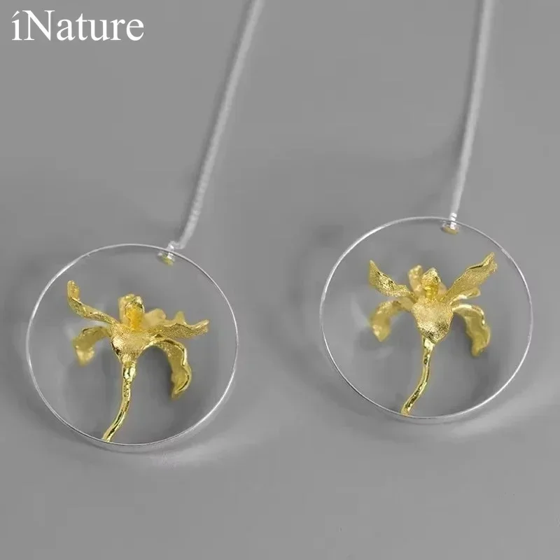 INATURE 925 Sterling Silver Iris Flower Big Circle Threader Drop Earrings for Women Jewelry
INATURE 925 Sterling Silver Iris Flower Big Circle Threader Drop Earrings for Women Jewelry