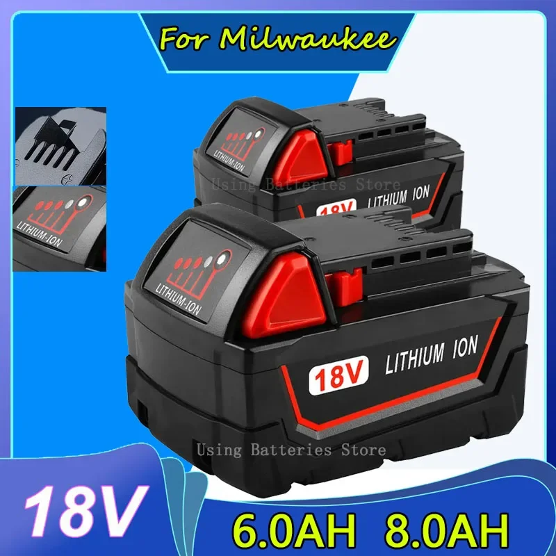 18V 8000mAh Li-ion Tool Battery for Milwaukee M18 48-11-1815 48-11-1850 2646-20 2642-21CT Repalcement M18 Battery
18V 8000mAh Li-ion Tool Battery for Milwaukee M18 48-11-1815 48-11-1850 2646-20 2642-21CT Repalcement M18 Battery