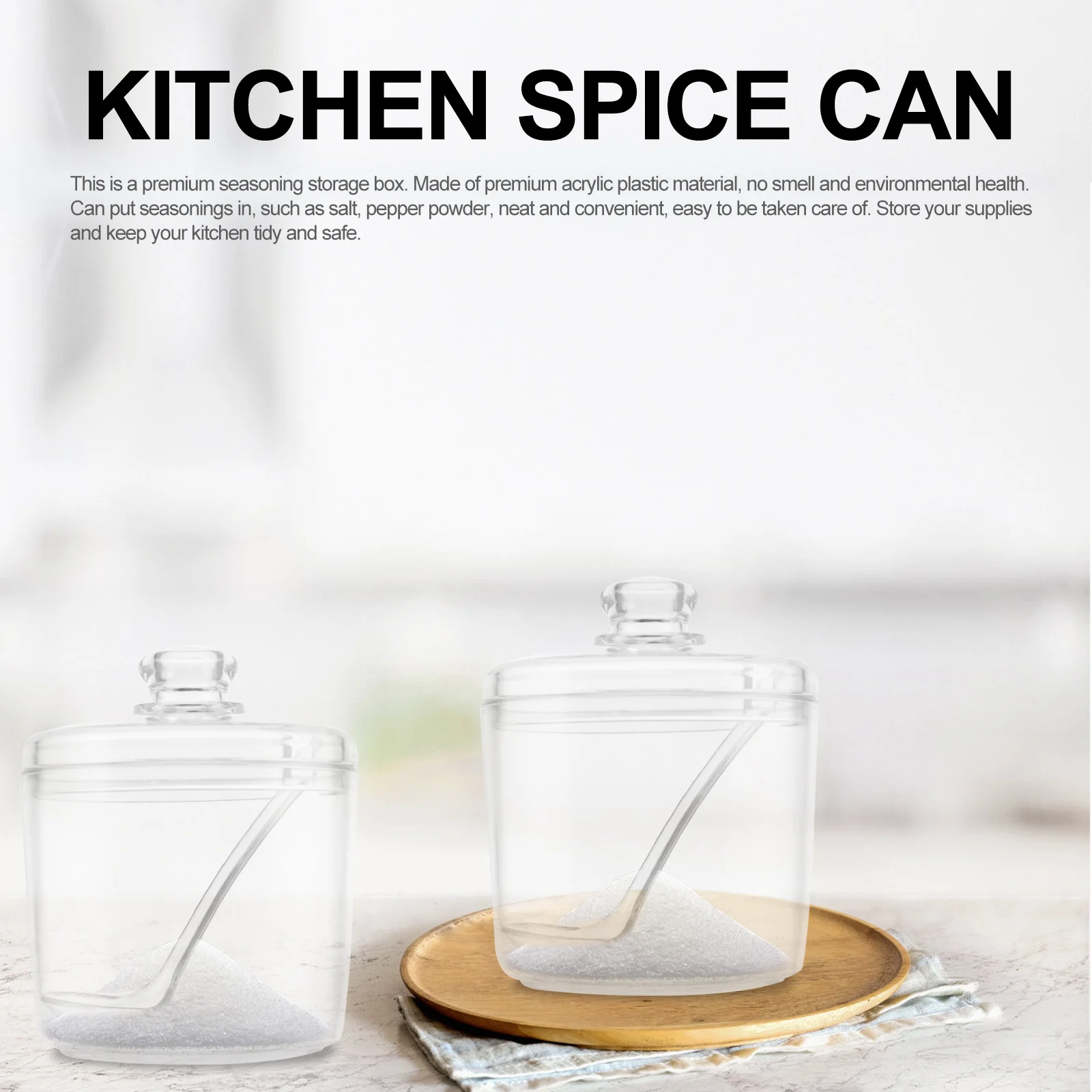 2Pcs Seasoning Storage Box Premium Acrylic Transparent Large Capacity Kitchen Spice Can Salt Sugar Pepper Flavor Container
2Pcs Seasoning Storage Box Premium Acrylic Transparent Large Capacity Kitchen Spice Can Salt Sugar Pepper Flavor Container