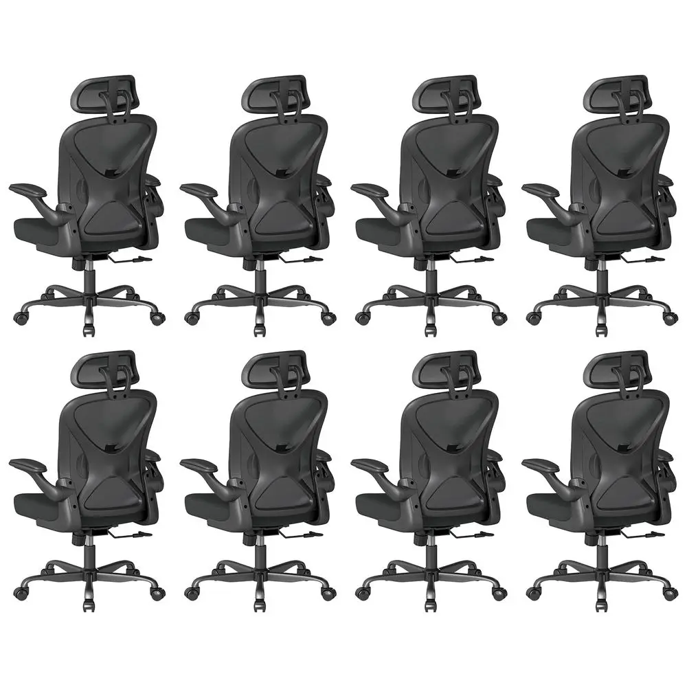 Office Chair Set of 8, with Adjustable Lumbar Support, Mesh Fabric Home Office Chair with Headrest, 360 Swivel and FlipUp Armre
Office Chair Set of 8, with Adjustable Lumbar Support, Mesh Fabric Home Office Chair with Headrest, 360 Swivel and FlipUp Armre