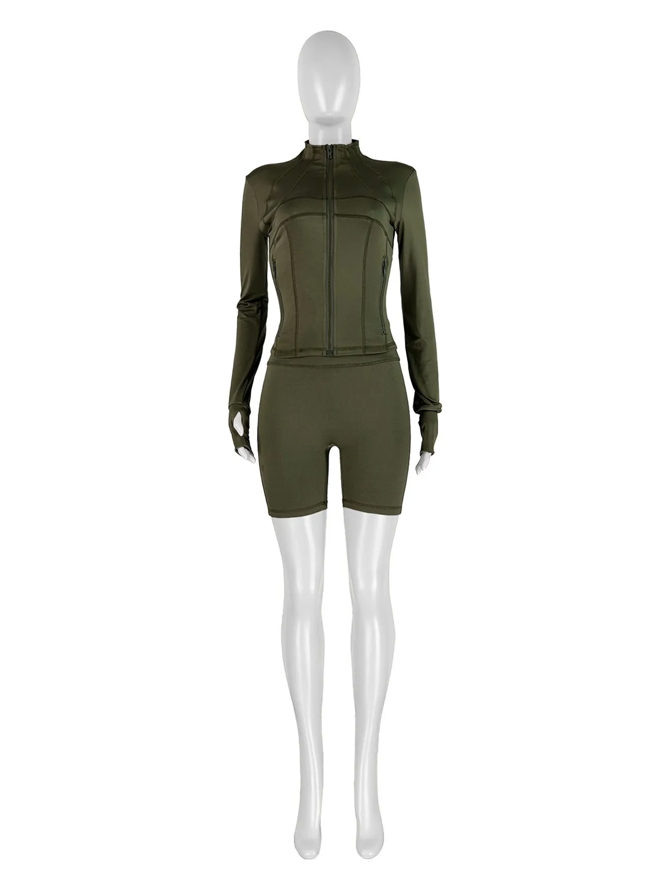 Summer Women's Suit Shorts 2 Piece Set Casual Solid Color Short Pants Long Sleeve Top Bike Zipper Front Side
Summer Women's Suit Shorts 2 Piece Set Casual Solid Color Short Pants Long Sleeve Top Bike Zipper Front Side
