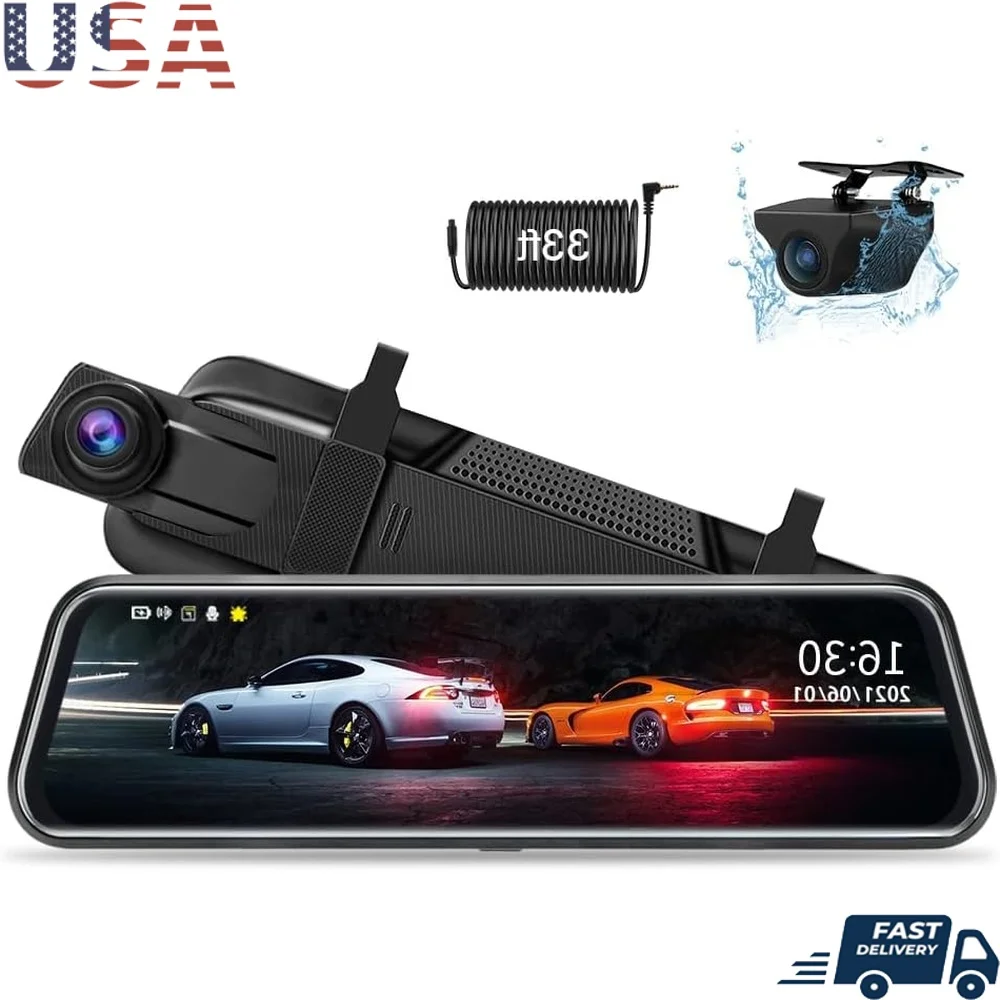 10'' Touch Screen Mirror Dash Cam 1080P Front Rear View Camera Super Night Vision G-Sensor Loop Recording Backup Camera
10'' Touch Screen Mirror Dash Cam 1080P Front Rear View Camera Super Night Vision G-Sensor Loop Recording Backup Camera