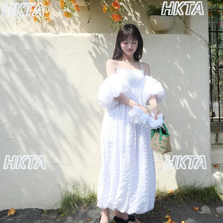 Japanese Sweet Fresh Plaid Off-Shoulder Puff Sleeve Dress Ladies High Waisted Long Dress Summer Solid Color Puffy Dresses Women
Japanese Sweet Fresh Plaid Off-Shoulder Puff Sleeve Dress Ladies High Waisted Long Dress Summer Solid Color Puffy Dresses Women