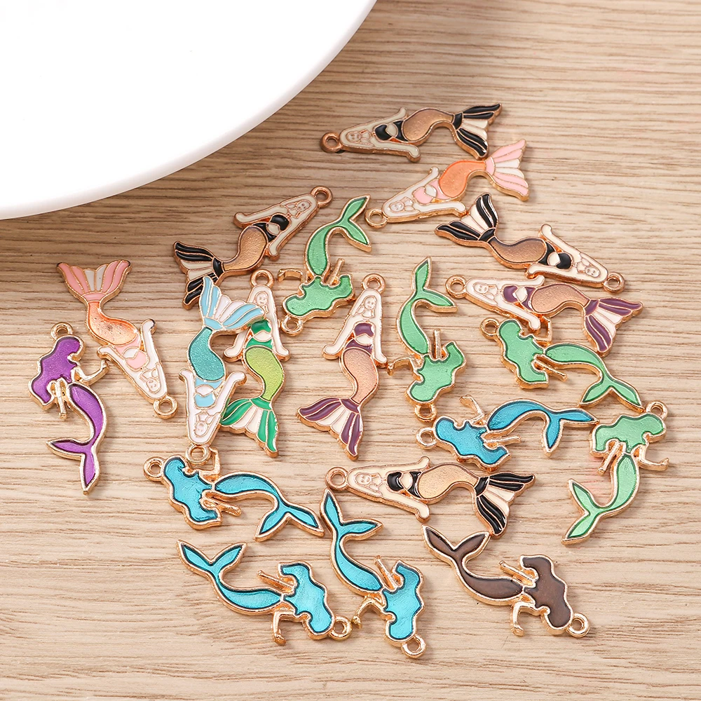 Tusember 10pcs Cute Siren Ocean Enamel Fish Tail Mermaid Charm Pendants for Jewelry Making Earrings Necklace Accessories Supply
Tusember 10pcs Cute Siren Ocean Enamel Fish Tail Mermaid Charm Pendants for Jewelry Making Earrings Necklace Accessories Supply