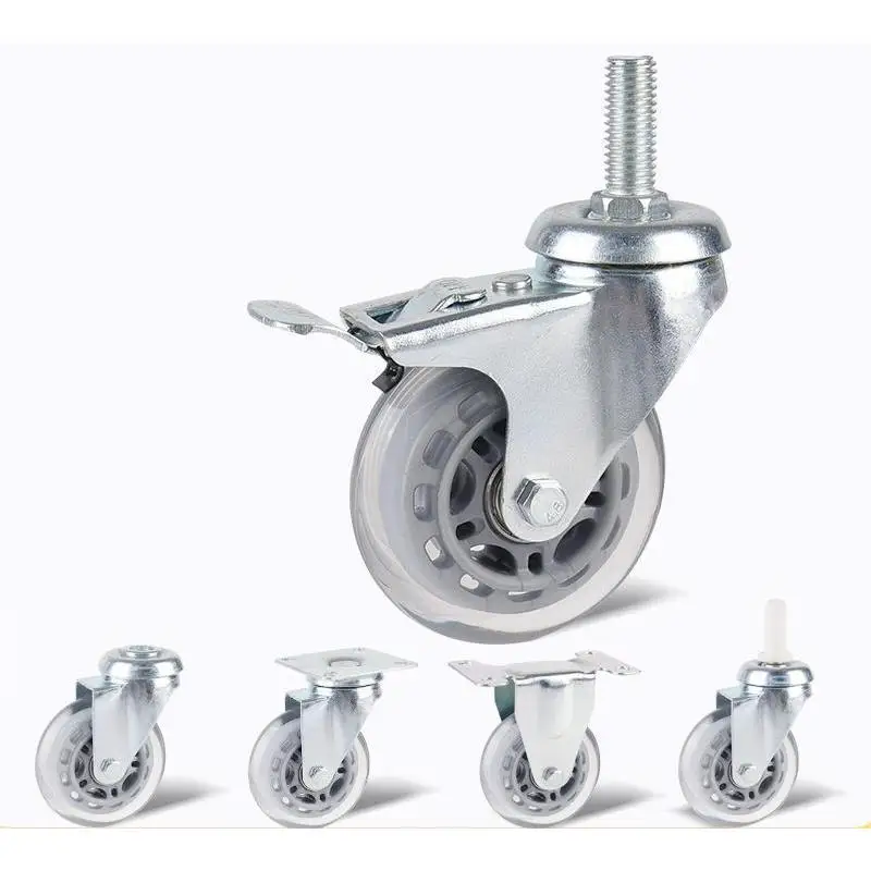 4 pcs 3-Inch Threaded Stem Caster with Brake Transparent Soft Polyurethane Wheel for Medical Equipment Wear-Resistant & Silent
4 pcs 3-Inch Threaded Stem Caster with Brake Transparent Soft Polyurethane Wheel for Medical Equipment Wear-Resistant & Silent