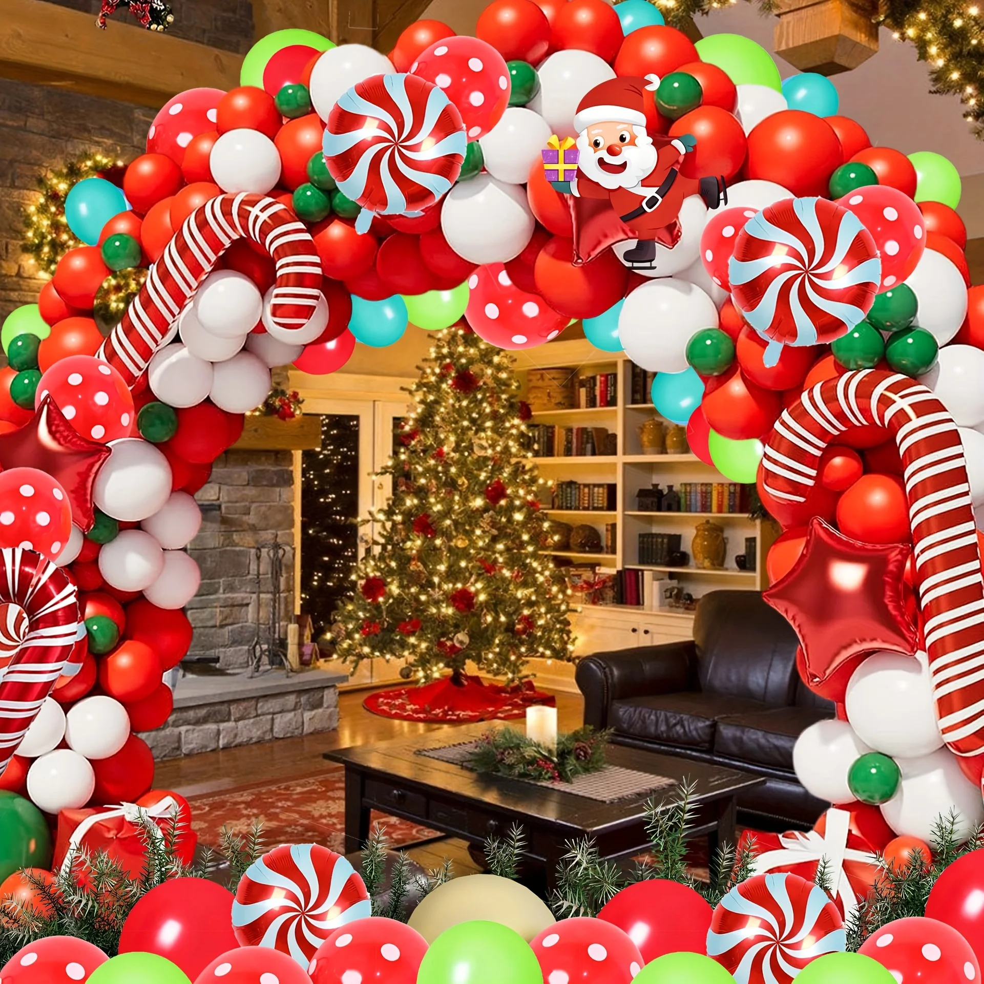 5-139pcs Christmas DIY Decoration Christmas Balloon Set Cane Candy Elk Ginger People Flower Wreath Arched Decoration
5-139pcs Christmas DIY Decoration Christmas Balloon Set Cane Candy Elk Ginger People Flower Wreath Arched Decoration