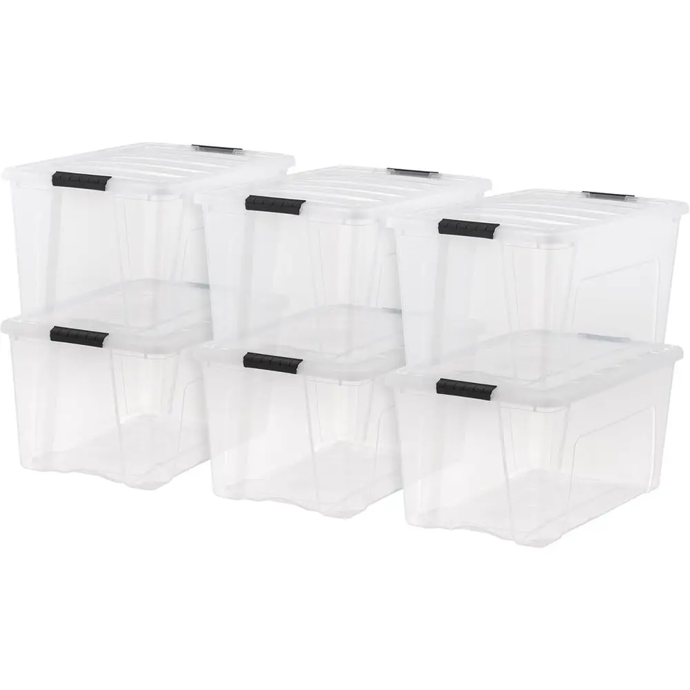 Stackable Clear Plastic Storage Bins with Lids, 72-Count, 6 Packs, BPA-Free, USA-Made, See-Through, Durable, Nestable Containers
Stackable Clear Plastic Storage Bins with Lids, 72-Count, 6 Packs, BPA-Free, USA-Made, See-Through, Durable, Nestable Containers