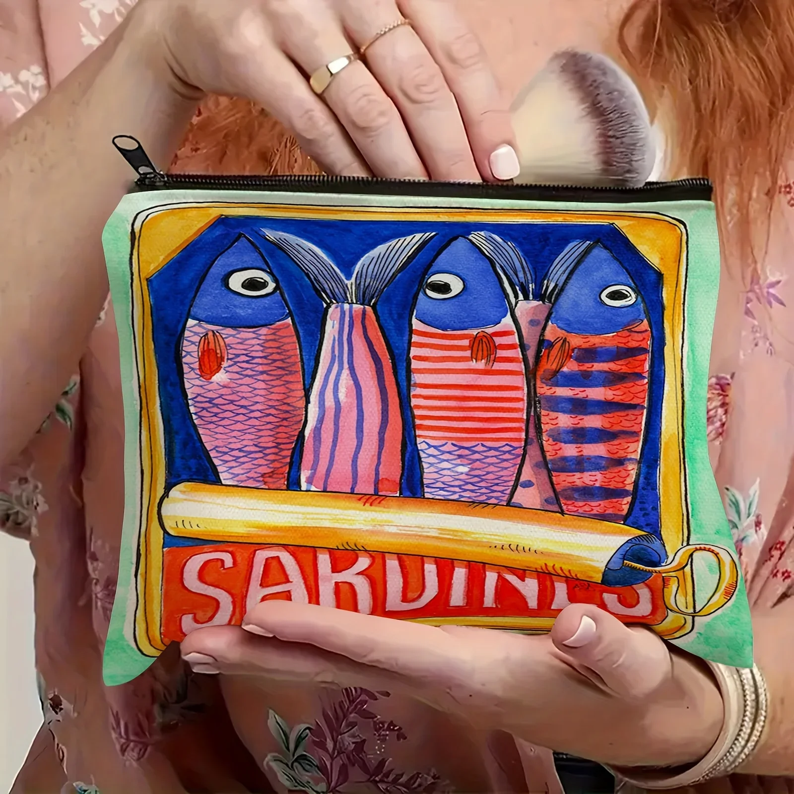 Unisex Adult Cosmetic Pouch, Hypoallergenic Mini Makeup Bag, Trendy Sardines Print Zippered Toiletry Case, Polyester Accessory
Unisex Adult Cosmetic Pouch, Hypoallergenic Mini Makeup Bag, Trendy Sardines Print Zippered Toiletry Case, Polyester Accessory