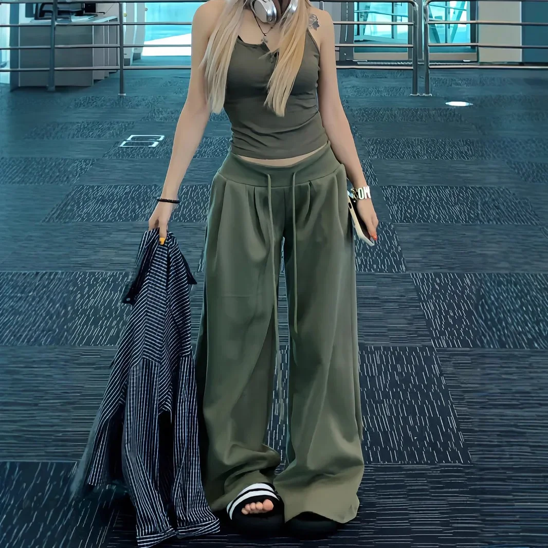 Casual Women's Wide-leg Pants Versatile American Retro Lazy Style Draped Floor-length Trousers
Casual Women's Wide-leg Pants Versatile American Retro Lazy Style Draped Floor-length Trousers