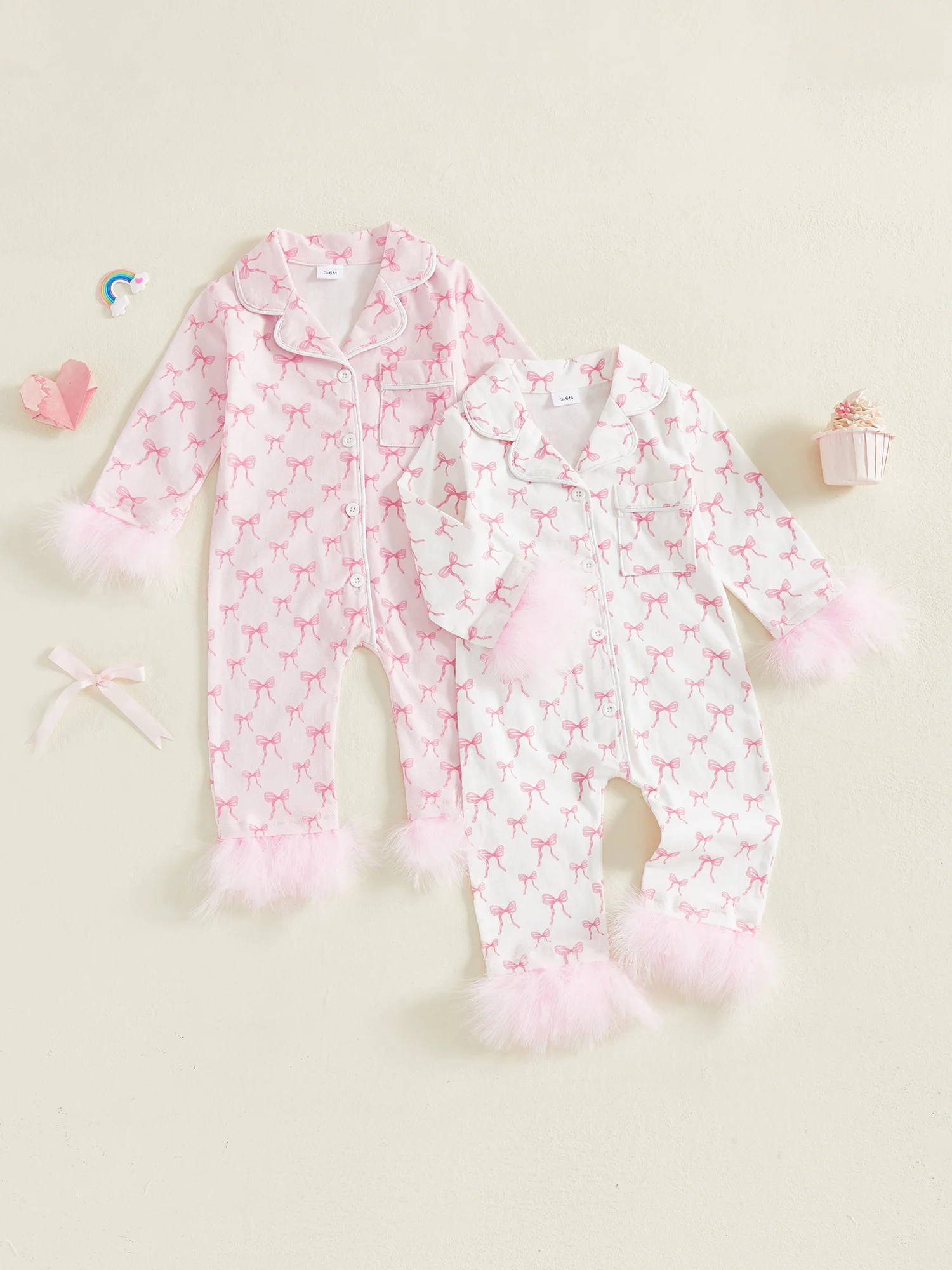 Stylish Baby Girls Footless Pajamas with Adorable Bow Print Lapel V Neck and Long Sleeve Design for a Trendy Look
Stylish Baby Girls Footless Pajamas with Adorable Bow Print Lapel V Neck and Long Sleeve Design for a Trendy Look