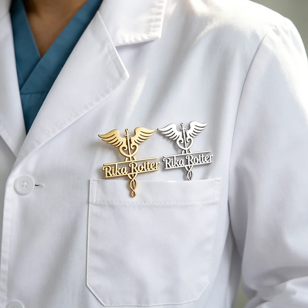 Sipuris Caduceus Custom Name Brooch Stainless Steel Personalized Nurse Doctors Nameplate Pin Brooch Fashion Jewelry Gifts
Sipuris Caduceus Custom Name Brooch Stainless Steel Personalized Nurse Doctors Nameplate Pin Brooch Fashion Jewelry Gifts