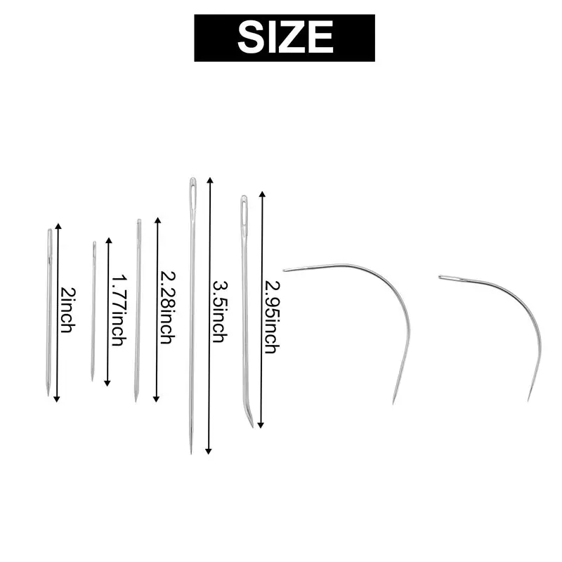 AT16 7 Repair Sewing Needles Curved Threader for Leather Canvas Stainless Steel Silver
AT16 7 Repair Sewing Needles Curved Threader for Leather Canvas Stainless Steel Silver