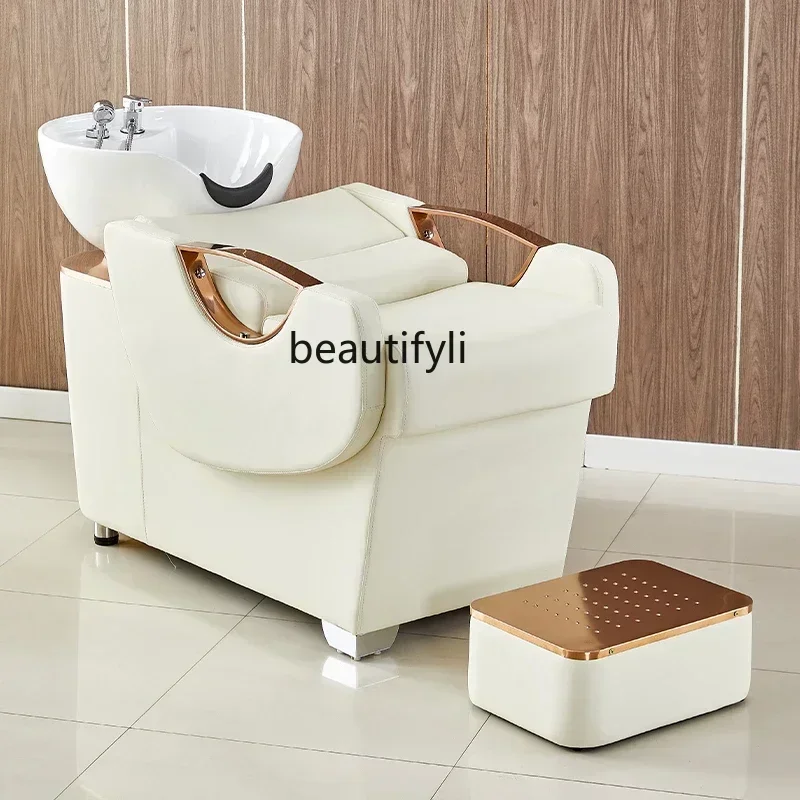 Salon Bed for Hair Salon High-Grade Ceramic Basin Waterproof Lying Half Flushing Bed
Salon Bed for Hair Salon High-Grade Ceramic Basin Waterproof Lying Half Flushing Bed