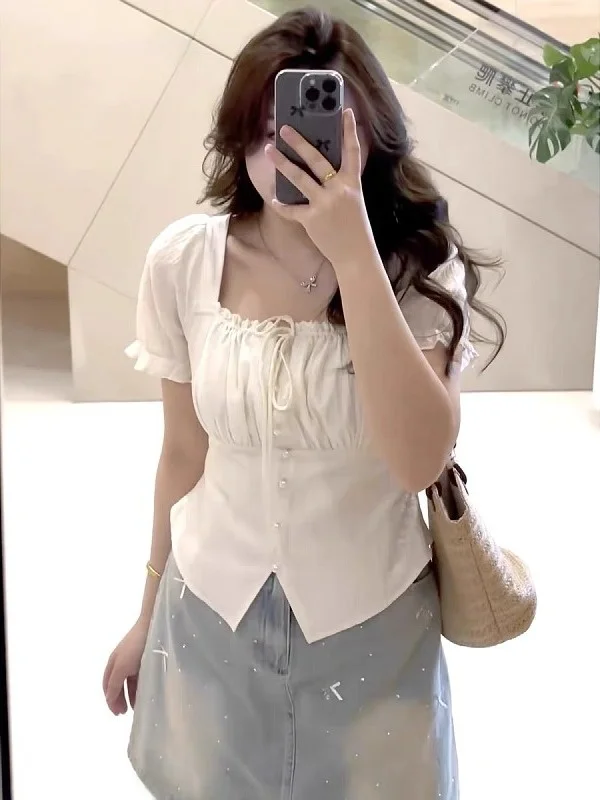 Большие размеры, нежный квадратный воротник, ort Sve irt, женский летний утягивающий размер, длиной до талии, с завязкой на талии, для больших размеров...
Большие размеры, нежный квадратный воротник, ort Sve irt, женский летний утягивающий размер, длиной до талии, с завязкой на талии, для больших размеров...