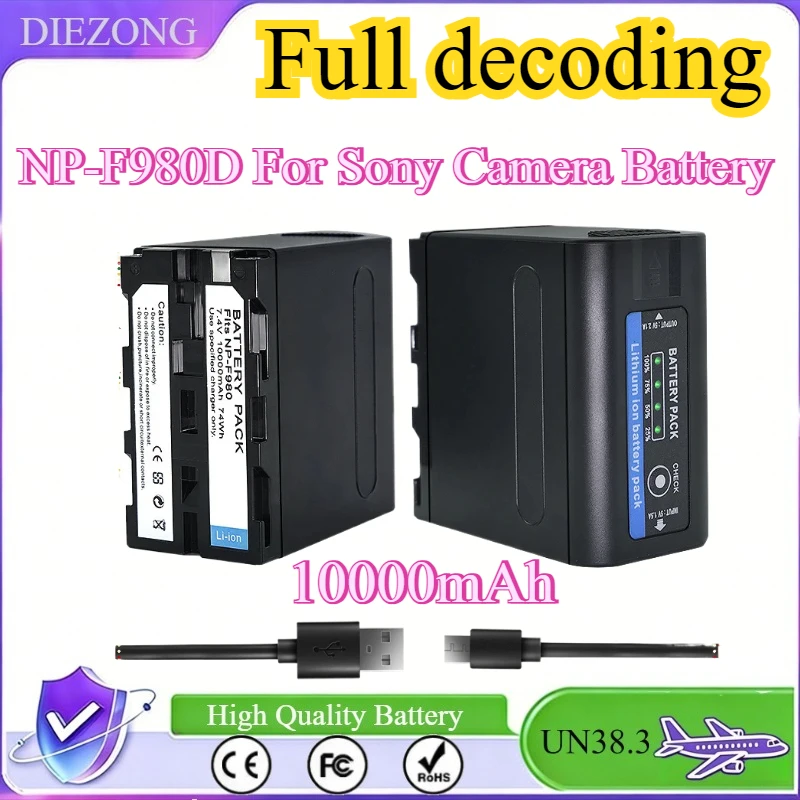 5Pcs 10000mAh NP-F980D Camera Battery for Sony F960 F550 F570 QM91D NP-F970 NP-F950 NP-F930 CCD-RV100 Battery
5Pcs 10000mAh NP-F980D Camera Battery for Sony F960 F550 F570 QM91D NP-F970 NP-F950 NP-F930 CCD-RV100 Battery