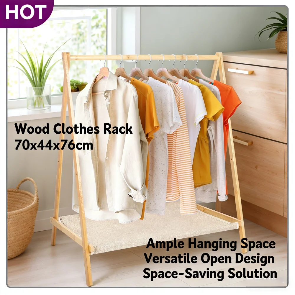 Portable Wood Garment Rack Foldable Clothing Storage Organizer with Ample Hanging Space & Shelves for Coats Skirts Shoes Bags Ho
Portable Wood Garment Rack Foldable Clothing Storage Organizer with Ample Hanging Space & Shelves for Coats Skirts Shoes Bags Ho