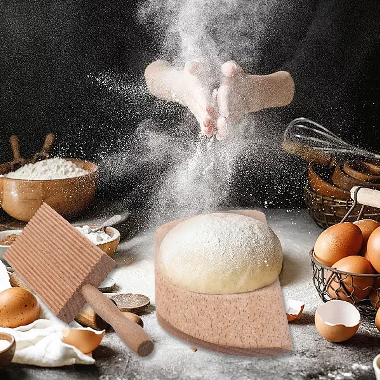 1Set Wear-Resistant Gnocchi Board Pasta Making Kit Simple Design Practical Handle Unique Texture Sauce Holder Kitchen Tools
1Set Wear-Resistant Gnocchi Board Pasta Making Kit Simple Design Practical Handle Unique Texture Sauce Holder Kitchen Tools