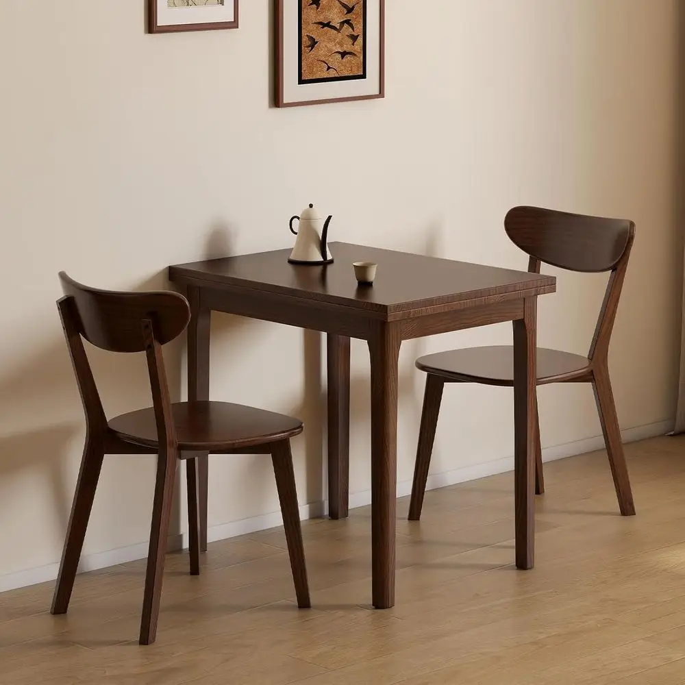 Solid Wood Dining Table Set with Oak Legs, Space-Saving Option for Kitchen and Dining Rooms, Walnut Finish (1 Table + 2 Chairs)
Solid Wood Dining Table Set with Oak Legs, Space-Saving Option for Kitchen and Dining Rooms, Walnut Finish (1 Table + 2 Chairs)