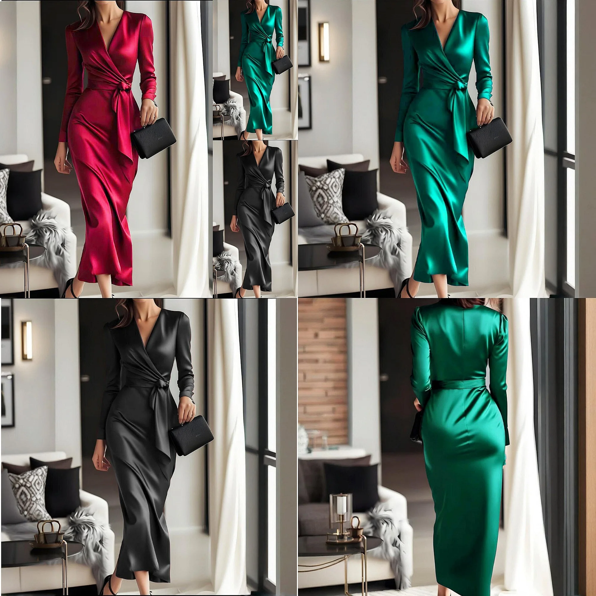 Sexy V Neck Bodycon Dress Long High Waist Tie Dresses Spring Summer Women's Elegant Slim Fit
Sexy V Neck Bodycon Dress Long High Waist Tie Dresses Spring Summer Women's Elegant Slim Fit