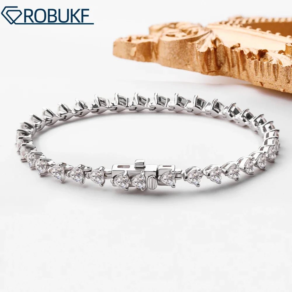 3mm Heart Cut All Moissanite Tennis Bracelet for Women Lab-Grown Diamond 925 Sterling Silver Wedding Bridal with GRA Certificate
3mm Heart Cut All Moissanite Tennis Bracelet for Women Lab-Grown Diamond 925 Sterling Silver Wedding Bridal with GRA Certificate