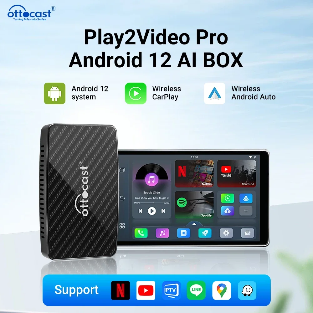OTTOCAST Play2Video Pro Ai Box: Видеоплеер с YouTube и Netflix, адаптер для беспроводного CarPlay и Android Auto, совместимый с 98% автомобилей
OTTOCAST Play2Video Pro Ai Box: Видеоплеер с YouTube и Netflix, адаптер для беспроводного CarPlay и Android Auto, совместимый с 98% автомобилей