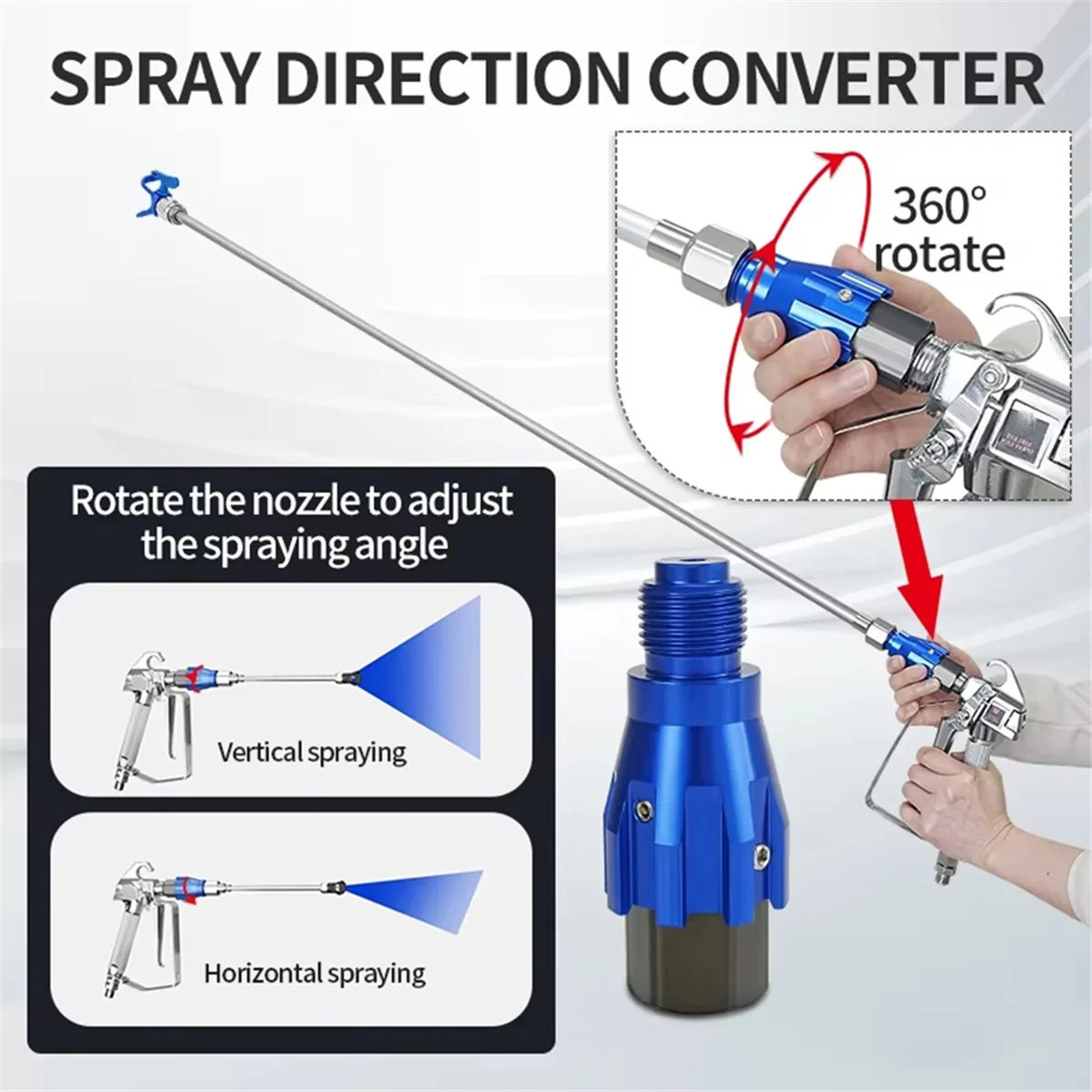 NEW Airless Paint Sprayer 360 Degree Fan Pivot Rotation Universal Adapter Swivel Extension Controller Rotate Different Angle
NEW Airless Paint Sprayer 360 Degree Fan Pivot Rotation Universal Adapter Swivel Extension Controller Rotate Different Angle