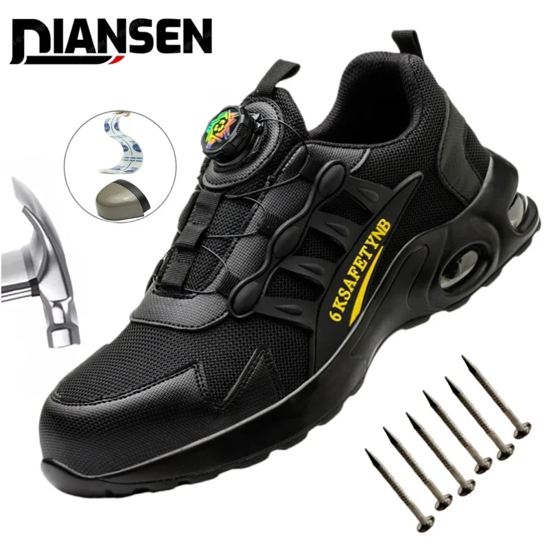 Мужская защитная обувь, кроссовки со стальным носком, вращающаяся пряжка, устойчивые к проколам рабочие защитные ботинки, мужская складская рабочая обувь на воздушной подушке
Мужская защитная обувь, кроссовки со стальным носком, вращающаяся пряжка, устойчивые к проколам рабочие защитные ботинки, мужская складская рабочая обувь на воздушной подушке