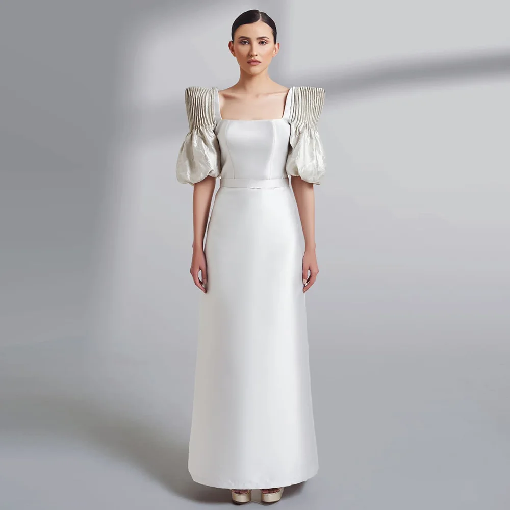 Elegant Prom Dresses for Women 2024 Column Pleated Puff Sleeves Prom Gowns Maxi Square Collar Belt Simple Formal Party Dress
Elegant Prom Dresses for Women 2024 Column Pleated Puff Sleeves Prom Gowns Maxi Square Collar Belt Simple Formal Party Dress