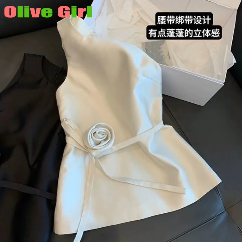 Crop Top Women High-end Eleagant Temperament 3D Rose Belt Y2k Top Vintage Women Clothes Tees Tanks Camis
Crop Top Women High-end Eleagant Temperament 3D Rose Belt Y2k Top Vintage Women Clothes Tees Tanks Camis