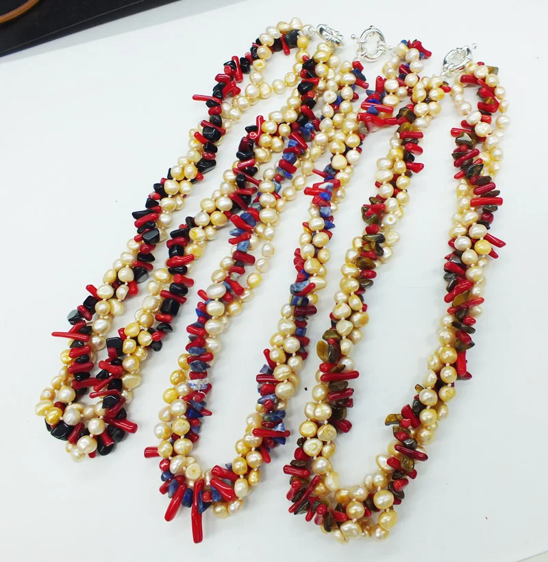 Wholesale. 3PCS/LOT 3 shares. Freshwater baroque pearls. coral. Semi-precious stones, combinations, classic necklaces.
Wholesale. 3PCS/LOT 3 shares. Freshwater baroque pearls. coral. Semi-precious stones, combinations, classic necklaces.