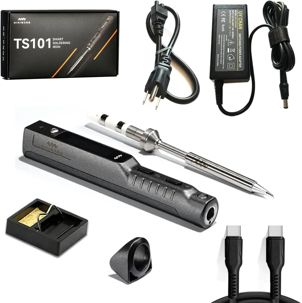 Smart Soldering Pen 65W DC 45W PD Fast Heating Portable Iron with OLED Display, USB C Cable, BC2 Tip
Smart Soldering Pen 65W DC 45W PD Fast Heating Portable Iron with OLED Display, USB C Cable, BC2 Tip