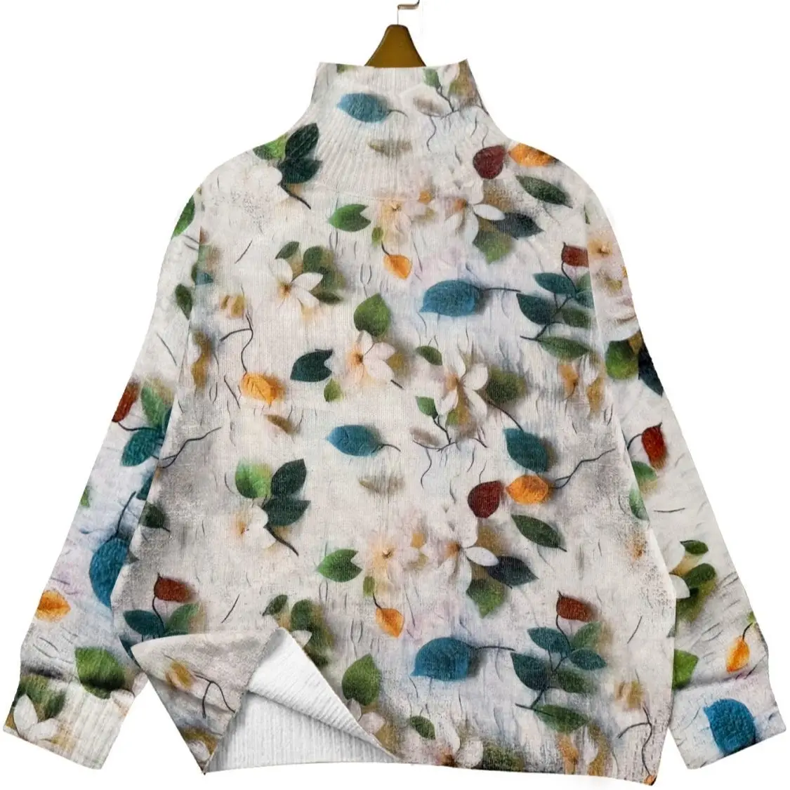 Sweet Women Temperament Aesthetic Floral Printing Sweater Boho Retro Knit Pullover Loose turtle-neck Long Sleeve Autumn Winter
Sweet Women Temperament Aesthetic Floral Printing Sweater Boho Retro Knit Pullover Loose turtle-neck Long Sleeve Autumn Winter