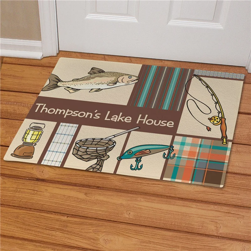 Doormat Fishing Personalized Lake House Fish Map 3D Printed Doormat Indoor Outdoor Doormat Non-slip Love Cat Gift 
Doormat Fishing Personalized Lake House Fish Map 3D Printed Doormat Indoor Outdoor Doormat Non-slip Love Cat Gift