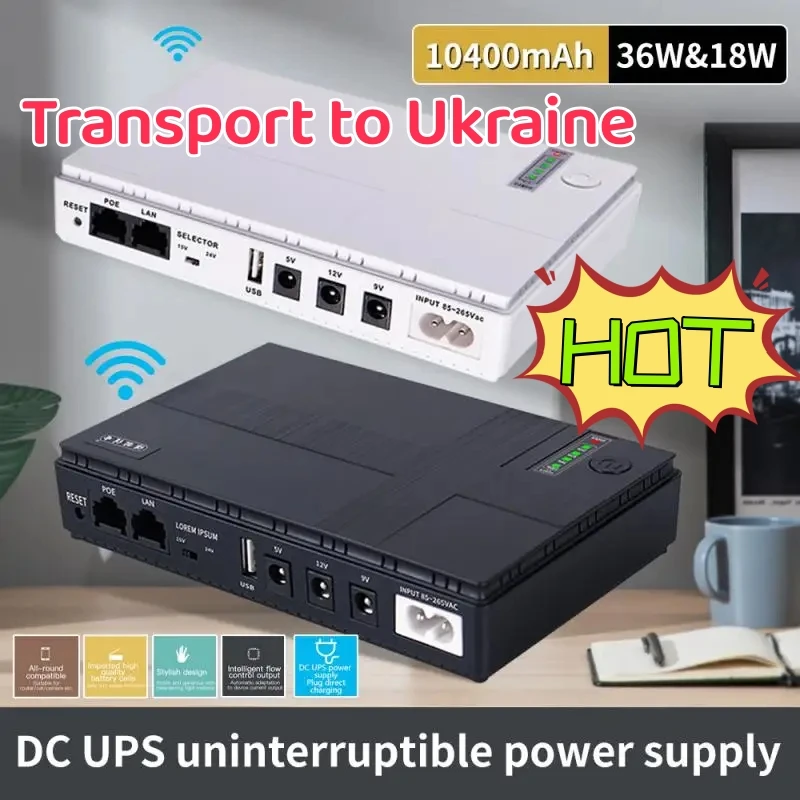 Mini UPS DC1036P 18W/36W 10400MAH UPS 5V-12V For WiFi Router Large Capacity Backup Power Adapters Power Adapters Supply UPS EU
Mini UPS DC1036P 18W/36W 10400MAH UPS 5V-12V For WiFi Router Large Capacity Backup Power Adapters Power Adapters Supply UPS EU
