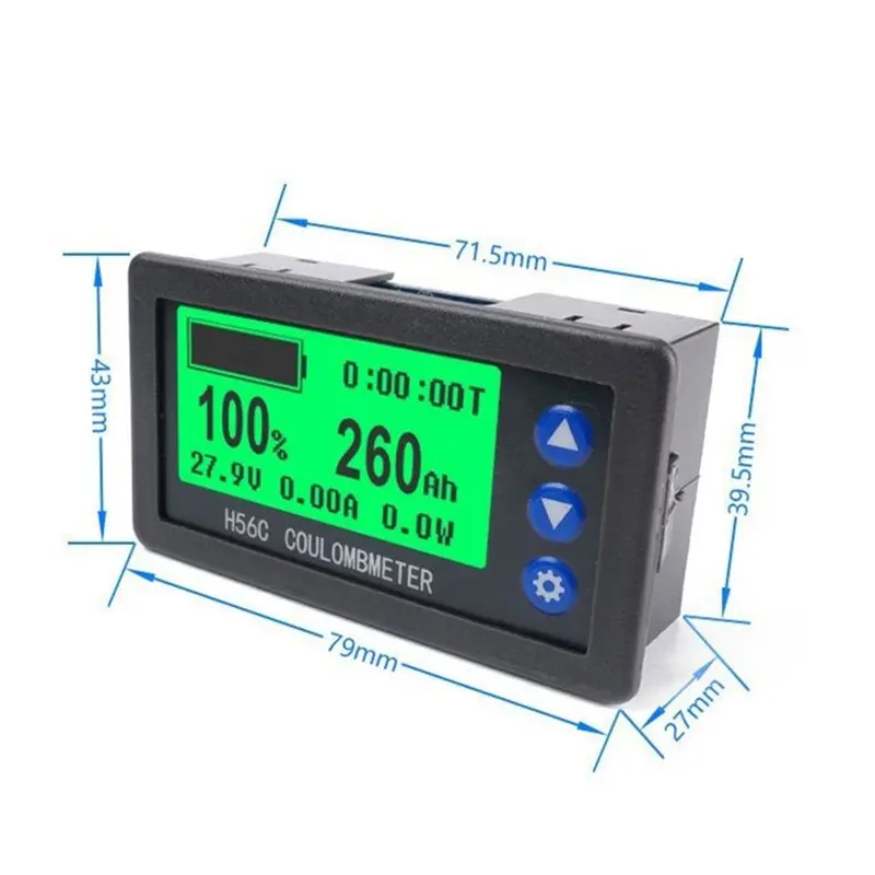 ASMA-H56CR 500A Shunt Coulomb Meter Without Base Battery Capacity Indicator Lithium Battery Tester Voltmeter Ammeter
ASMA-H56CR 500A Shunt Coulomb Meter Without Base Battery Capacity Indicator Lithium Battery Tester Voltmeter Ammeter
