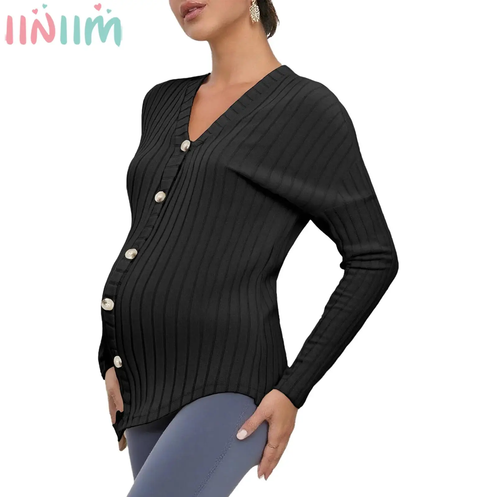 Maternity Spring Autumn Casual Cardigan Coat Long Sleeve Rib Knit Shirt Tops Pregnancy Nursing Costume Daily Work Home Wear
Maternity Spring Autumn Casual Cardigan Coat Long Sleeve Rib Knit Shirt Tops Pregnancy Nursing Costume Daily Work Home Wear