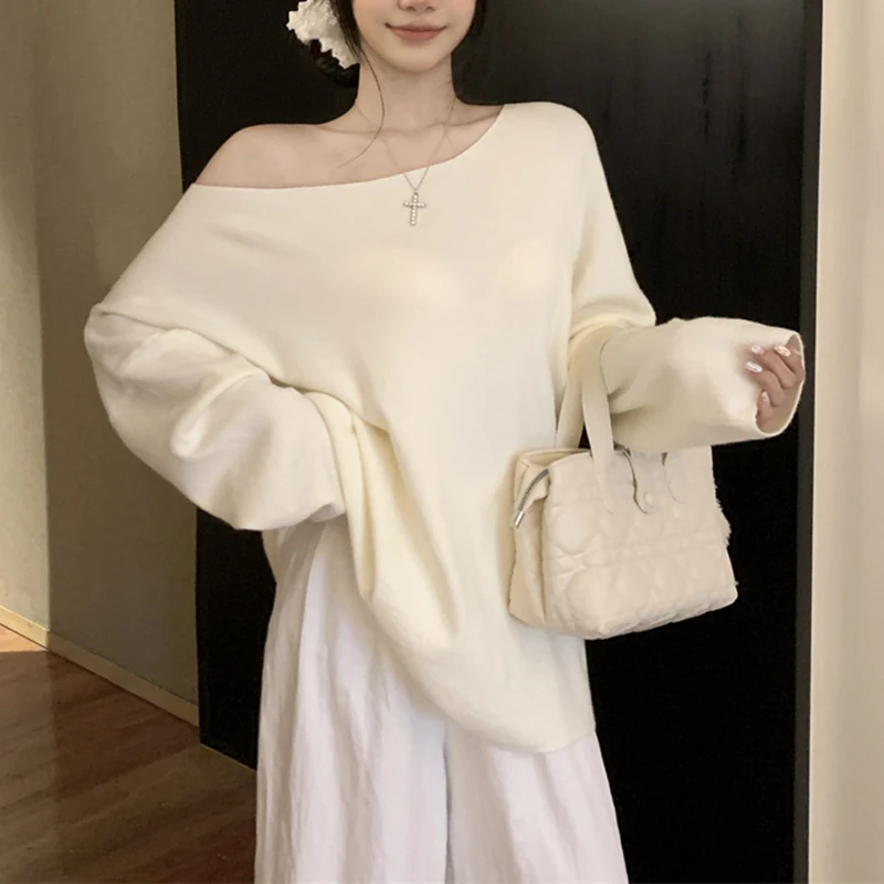 Осень-зима женская вязаная футболка с косым воротником на одно плечо с рукавами «летучая мышь» новый модный свободный пуловер свитер топ S266
Осень-зима женская вязаная футболка с косым воротником на одно плечо с рукавами «летучая мышь» новый модный свободный пуловер свитер топ S266