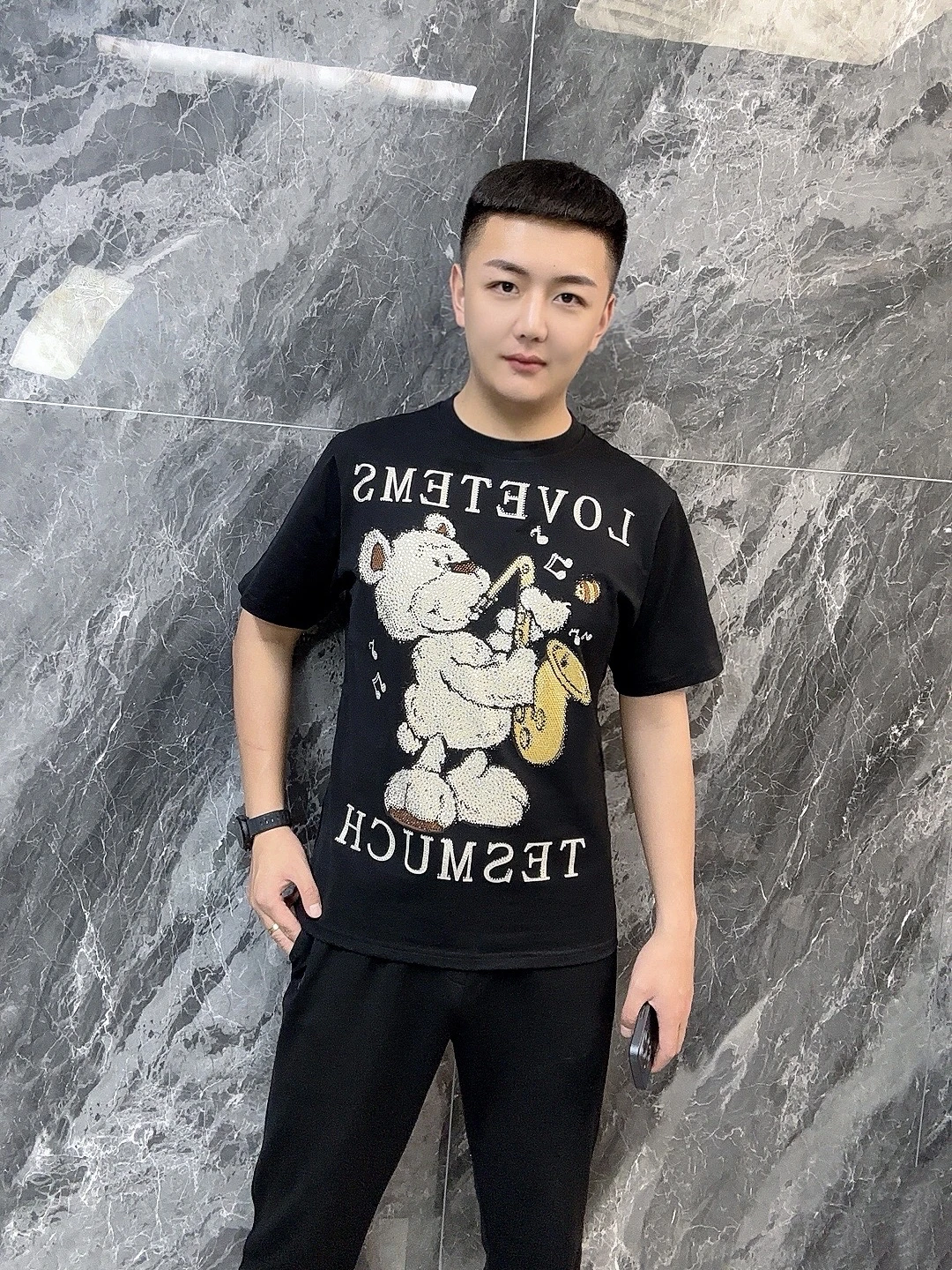 Trendy Series Spring Summer New Casual Color Blo Cartoon Bear Embroidery Rhinestone round Ne ort Sve T-irt
Trendy Series Spring Summer New Casual Color Blo Cartoon Bear Embroidery Rhinestone round Ne ort Sve T-irt
