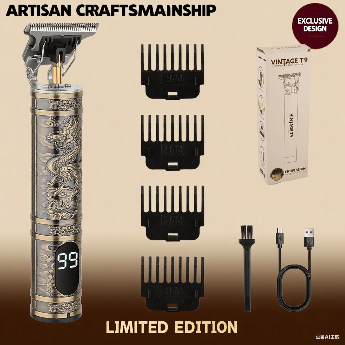 2025 Новый электрический винтажный триммер для волос для мужчин - портативная машинка для стрижки волос с быстрой зарядкой через USB, набор для ухода за волосами и прецизионной стрижкой 
2025 Новый электрический винтажный триммер для волос для мужчин - портативная машинка для стрижки волос с быстрой зарядкой через USB, набор для ухода за волосами и прецизионной стрижкой