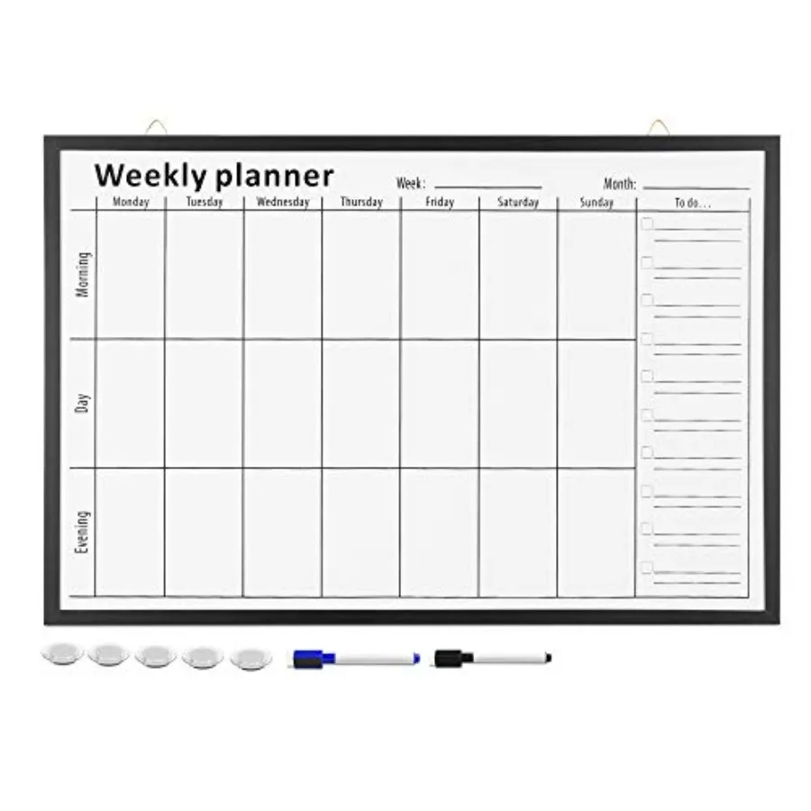 Weekly Planner White Board - " " Magnetic Dry Erase Whiteboard Calendar with 7-Day Week Plan for Wall - Includes Markers and Ma
Weekly Planner White Board - " " Magnetic Dry Erase Whiteboard Calendar with 7-Day Week Plan for Wall - Includes Markers and Ma