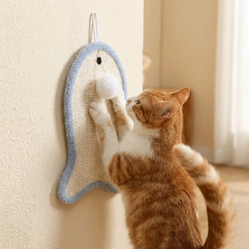 Pet Wall-Mounted Fish Shape Cat Scratcher Pad Non-Shedding Hanging Cat Scratch Mat with Ball Furniture Protector Indoor
Pet Wall-Mounted Fish Shape Cat Scratcher Pad Non-Shedding Hanging Cat Scratch Mat with Ball Furniture Protector Indoor