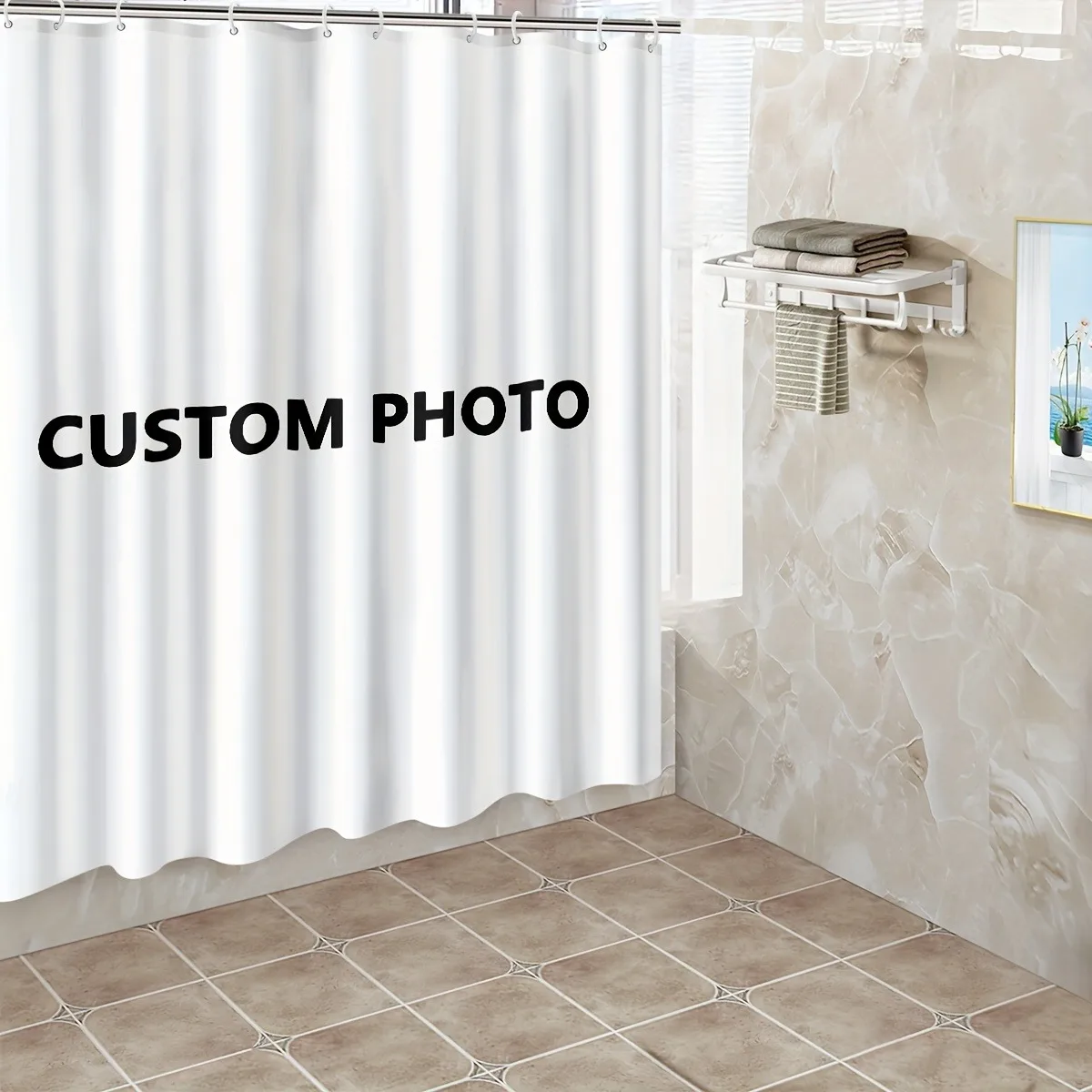 Custom Printed Shower Curtain Waterproof Polyester Fabric Personalized Photo Text Bath Curtain Bathroom Decor With Hooks
Custom Printed Shower Curtain Waterproof Polyester Fabric Personalized Photo Text Bath Curtain Bathroom Decor With Hooks